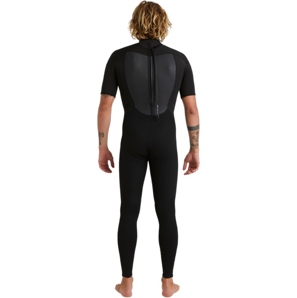 2026 Quiksilver Hommes Prologue 2/2mm Manches Courtes Back Zip Combinaison Néoprène EQYW303026 - Black